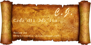 Czédli Júlia névjegykártya